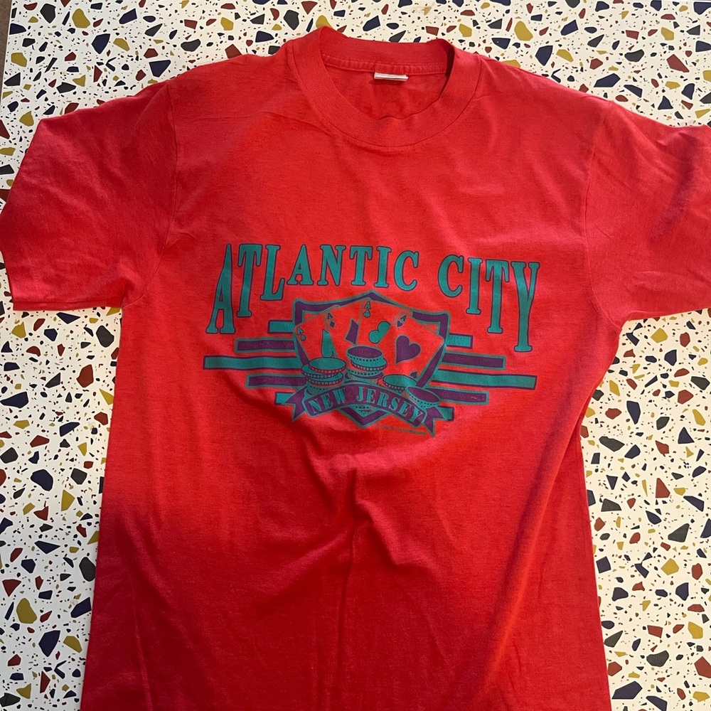 Atlantic City Graphic Tee in Bold Red